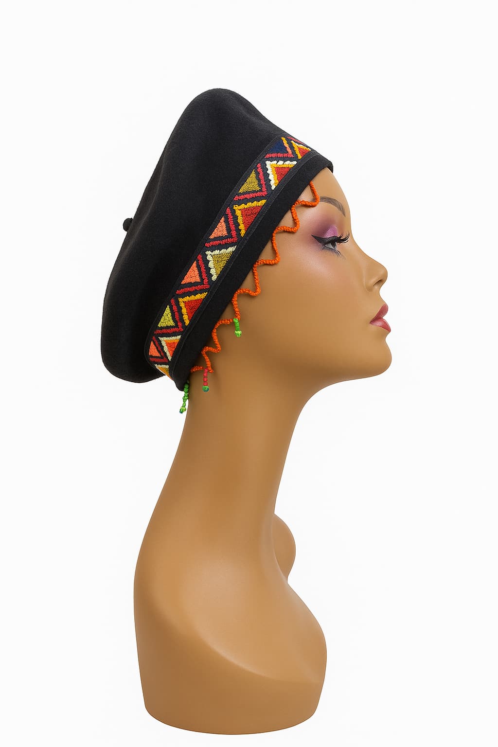beret black Artistic Zigzag Beret