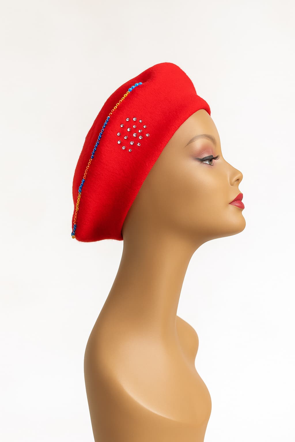 beret red 1 Artistic Zigzag Beret - Image 6