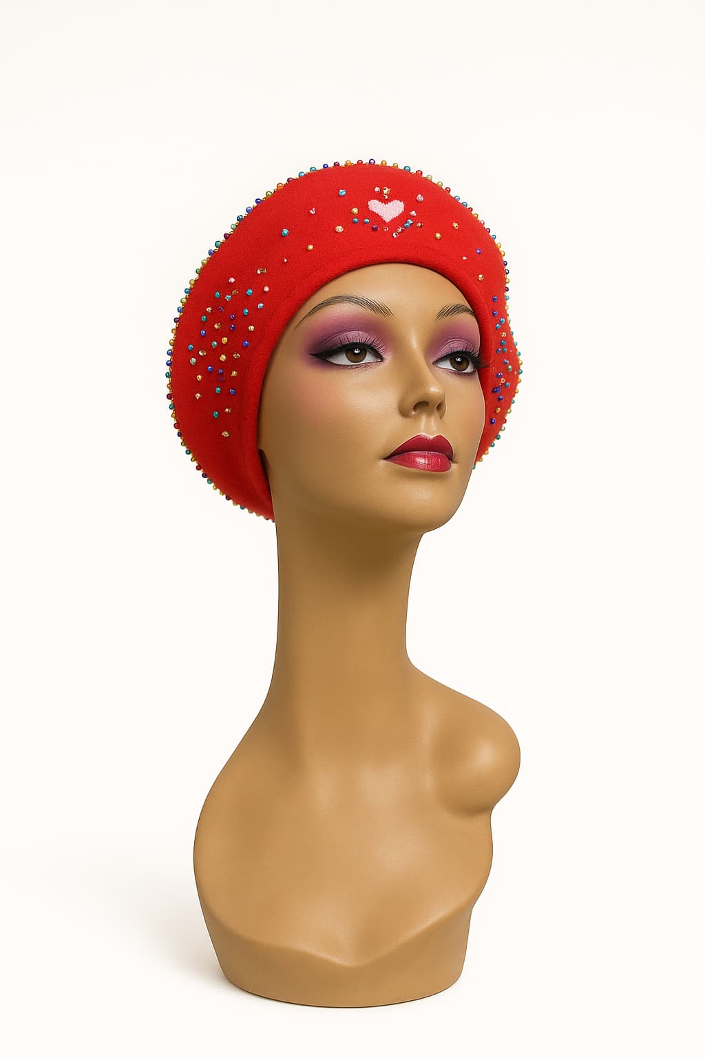 beret red Artistic Zigzag Beret - Image 5